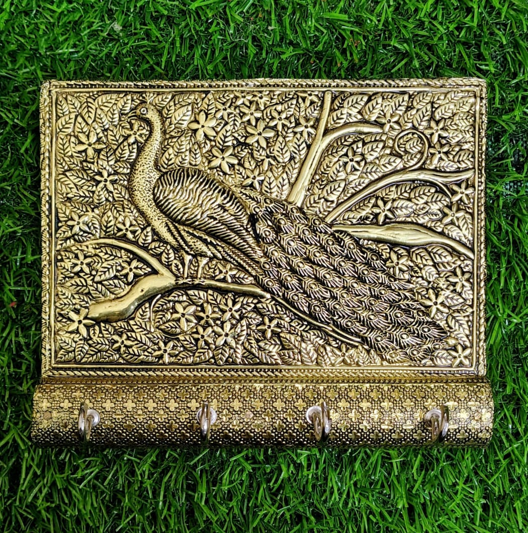 Meena Work Peacock Key Holder