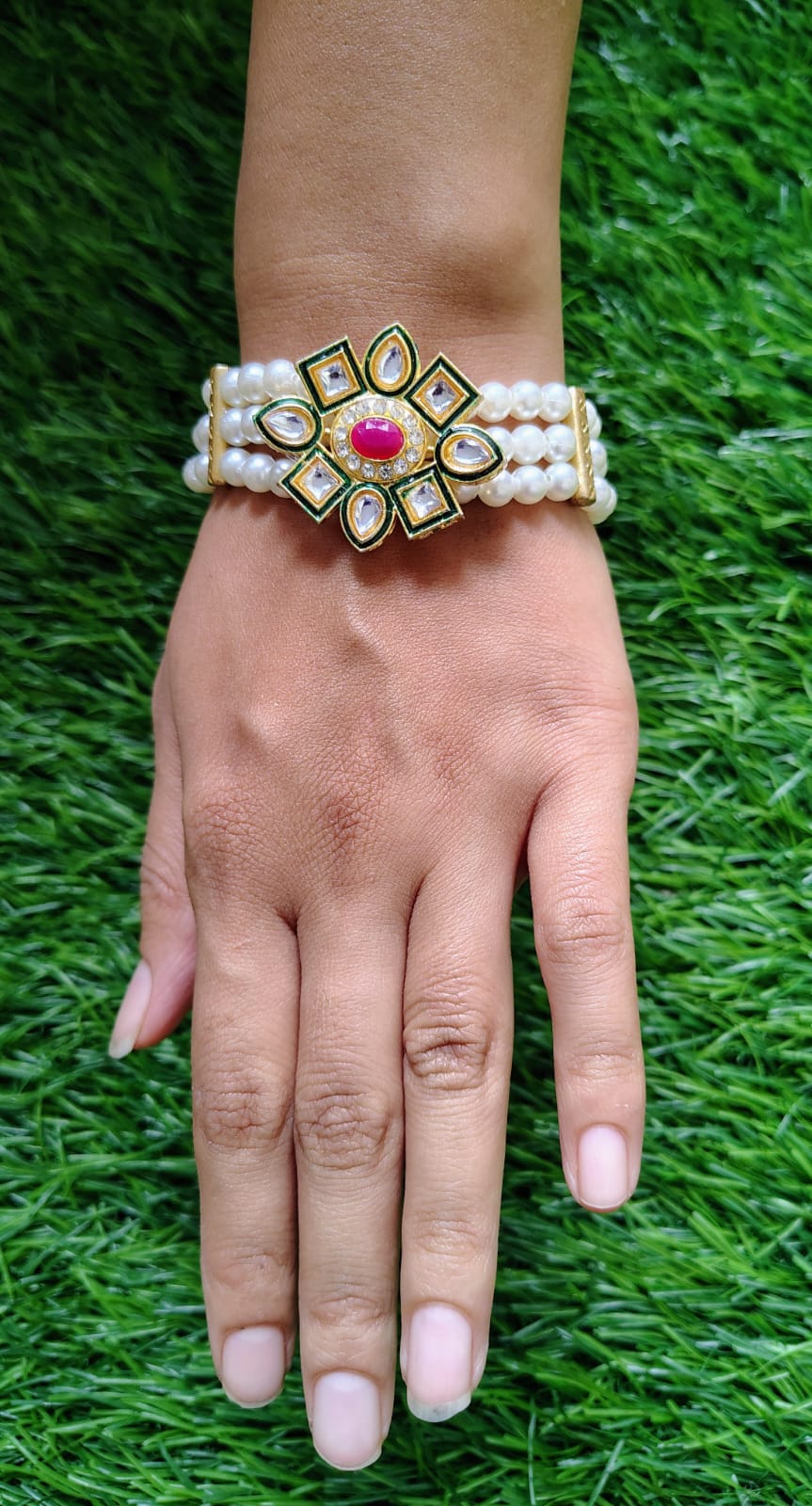 Green Kundan Bracelet