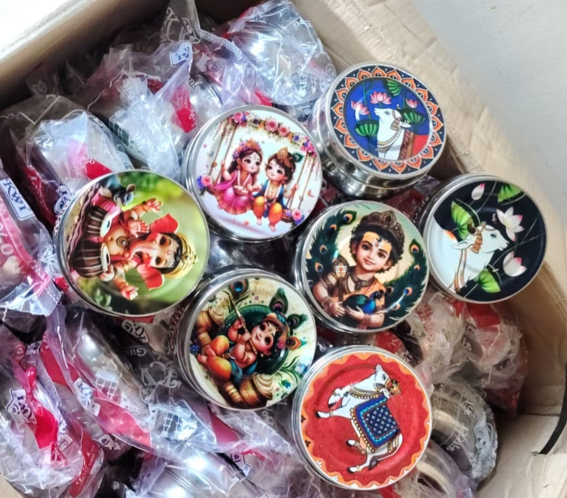 Printed steel laddoo box