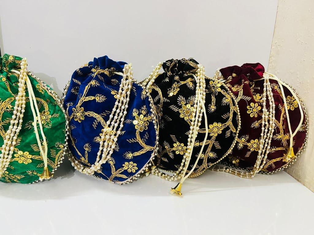 Both side embroidered matka potli pack of 10