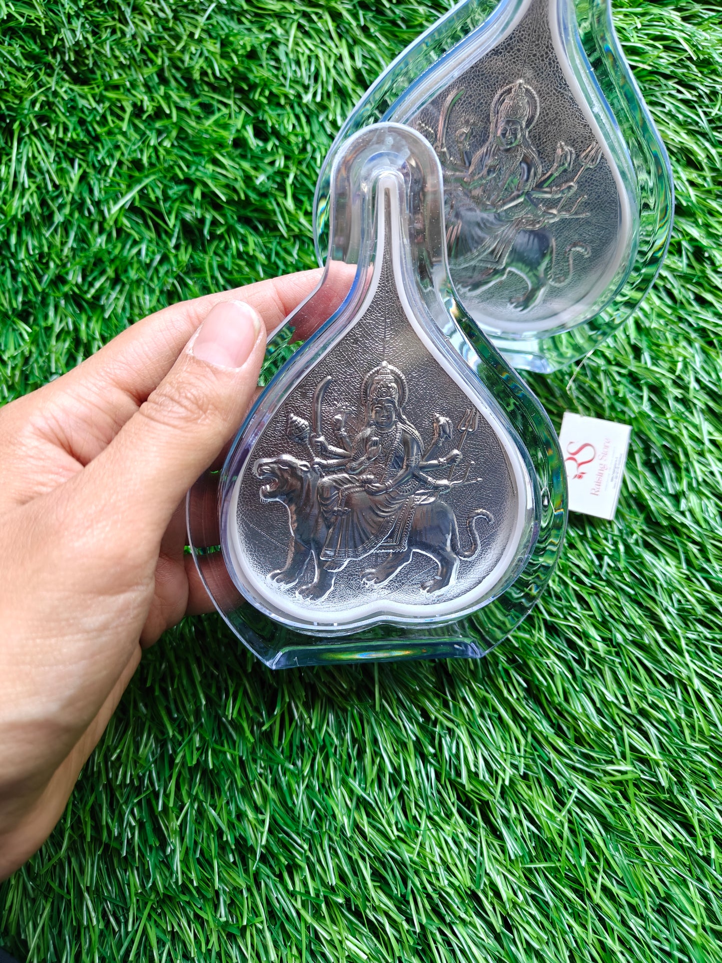 Leaf shape mata rani silver frame