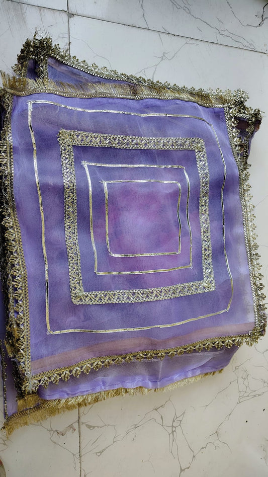 Gota work organza saree cover pack of 6