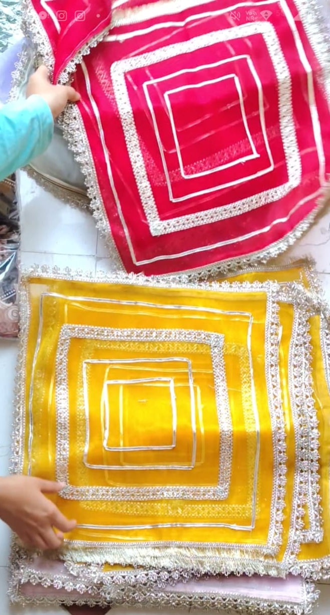 Gota work organza saree cover pack of 6