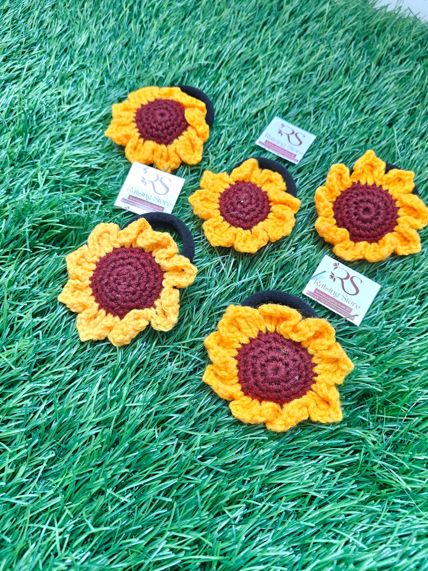 Crochet sunflower hairband