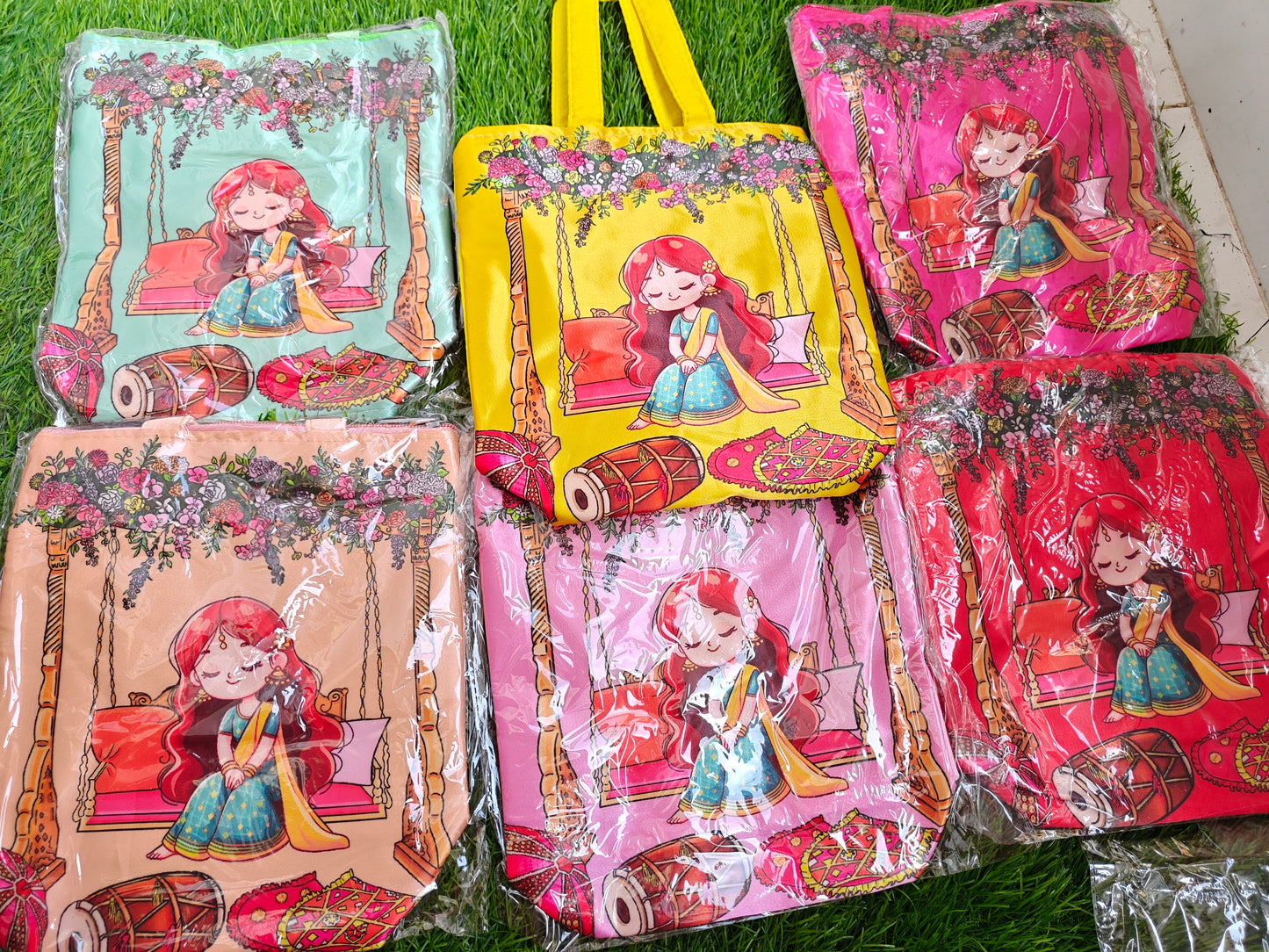 Haldi /mehndi dol print bag pack of 12