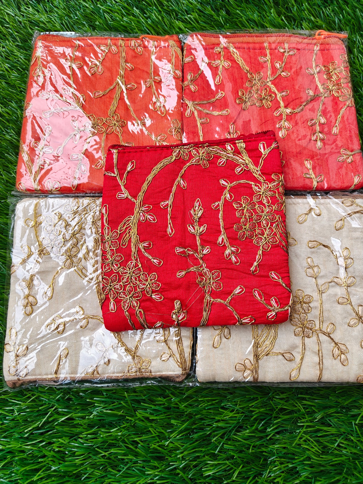 Embroidered coin pouch pack of 10