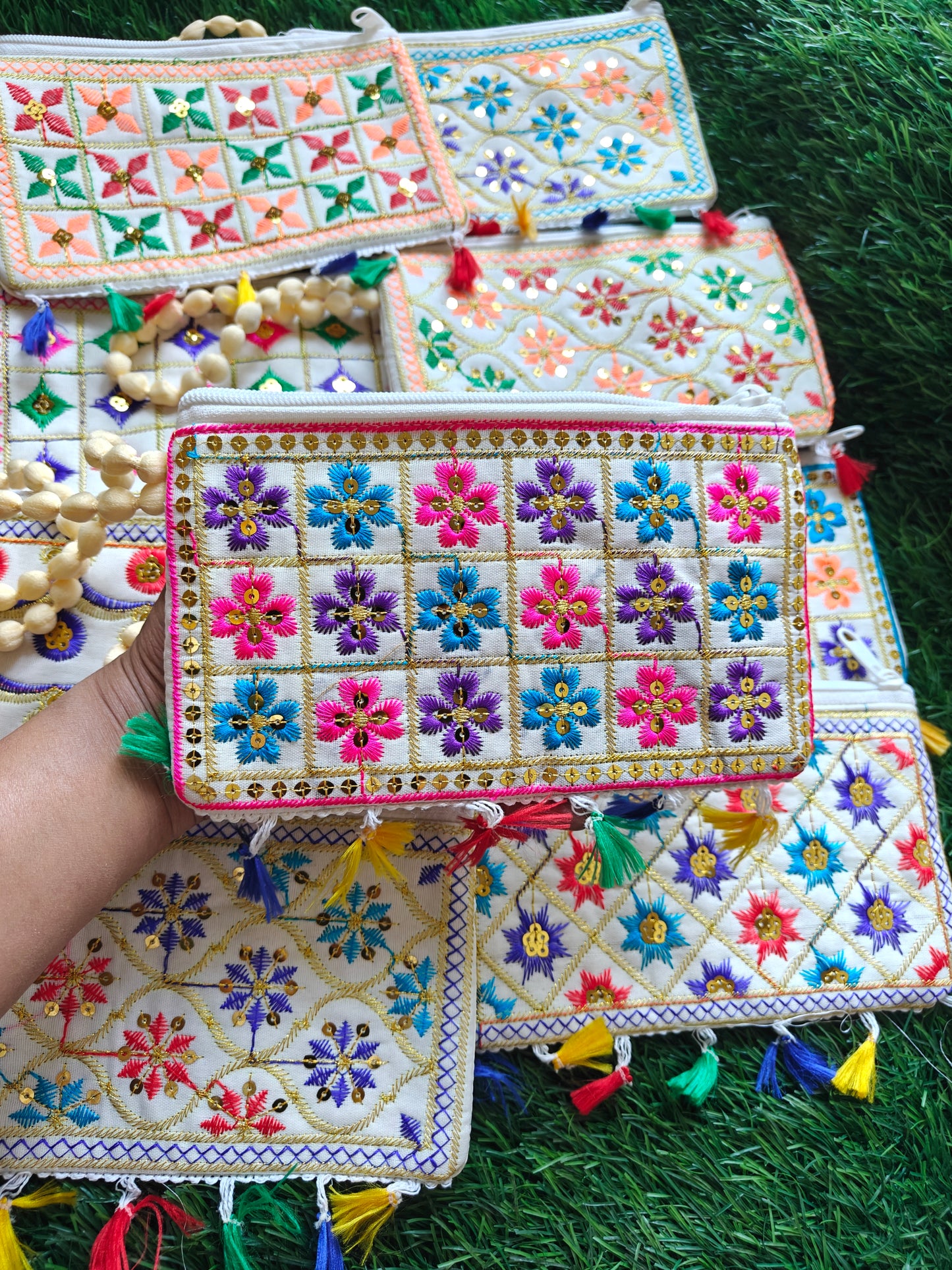 Embroidered design siling bag pack of 10