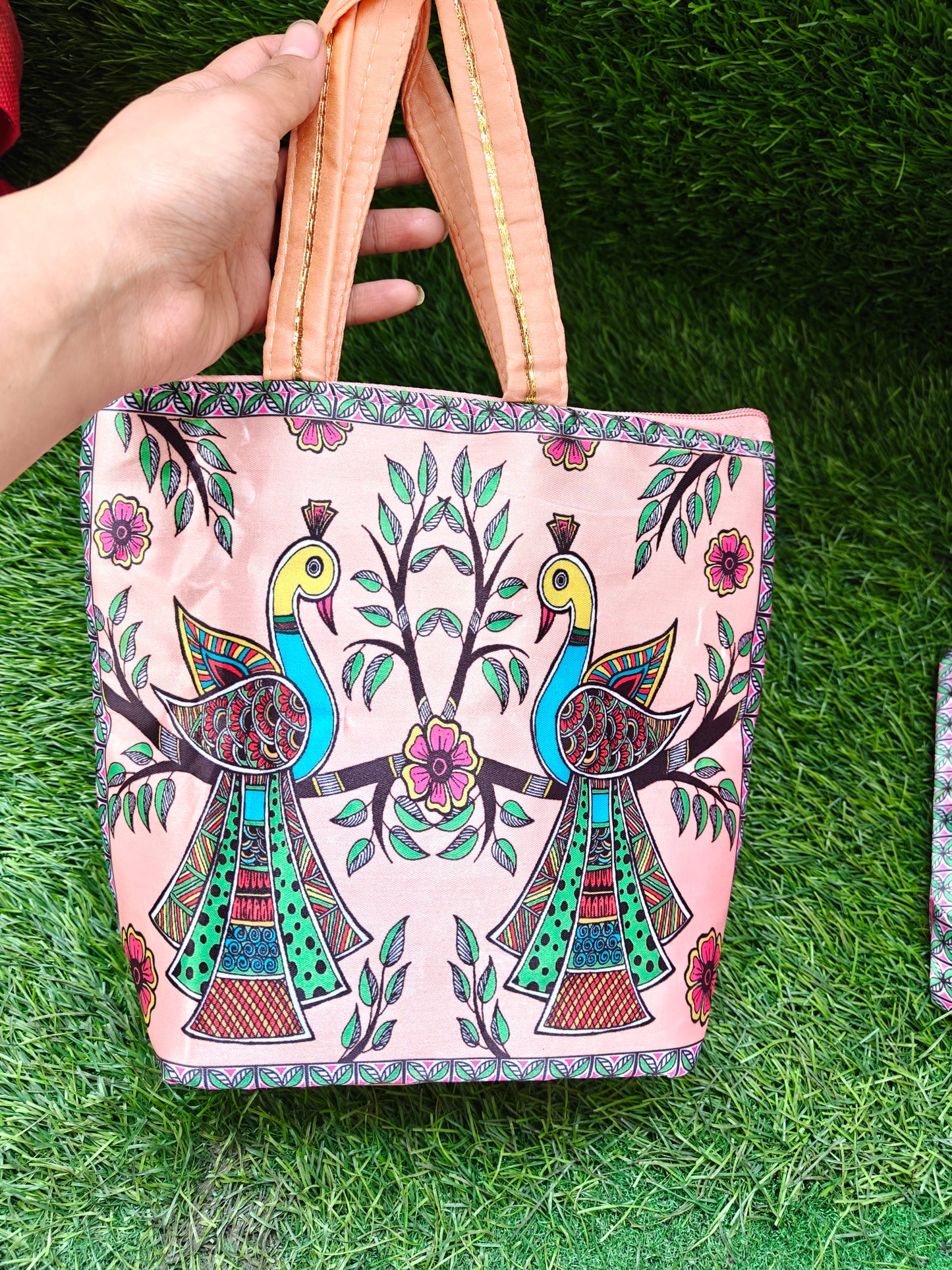 Peacock print bag (pack of 10)