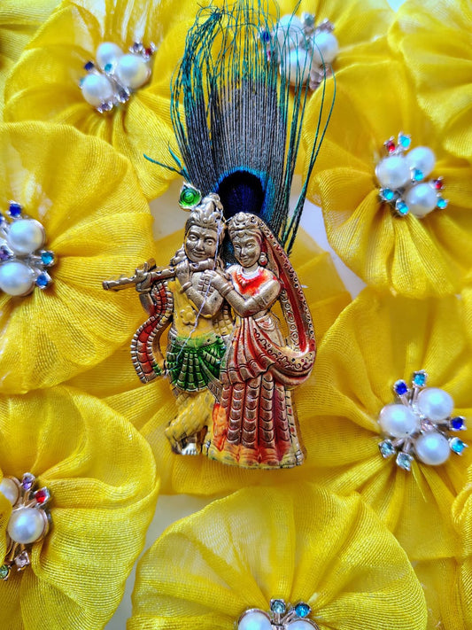 Radha Krishna Coloured Brooch Pack of 10
