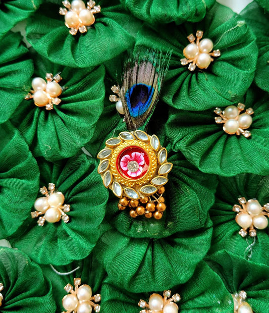 Flower Kundan Brooch Pack of 10