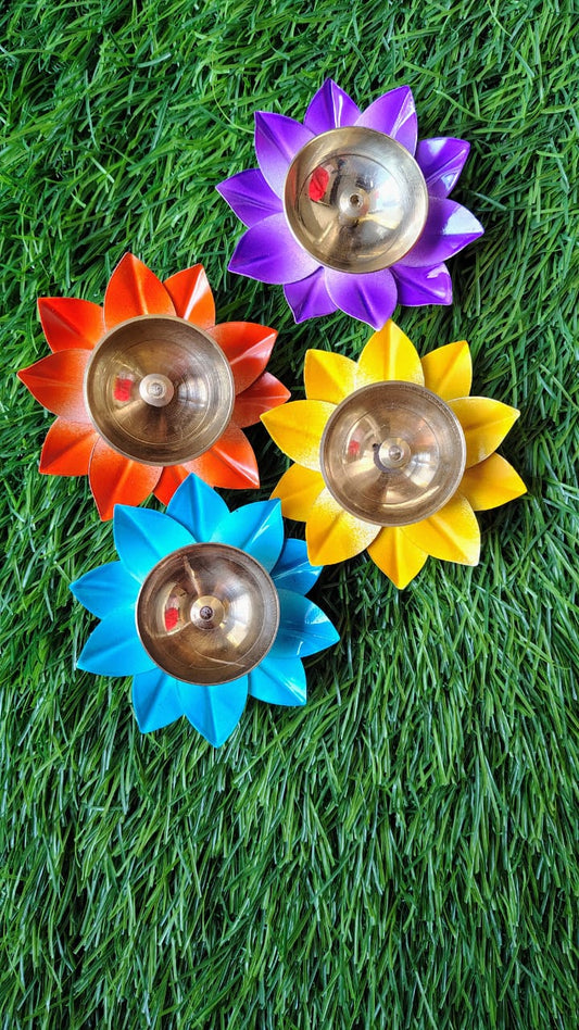 German Silver Diya Pack of 4