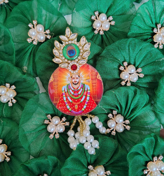Khatu Shyam Kundan Brooch Pack of 10