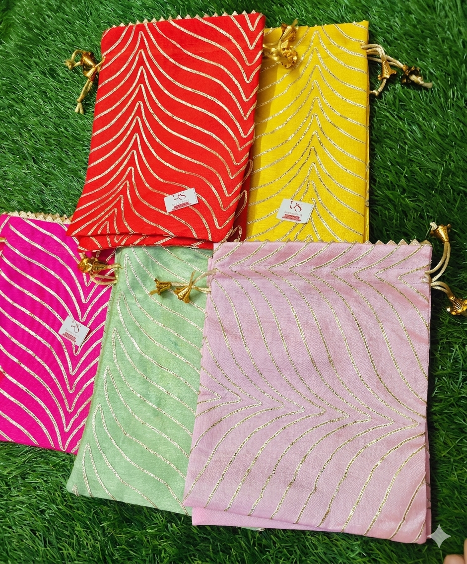 Premium quality gota line potli pack of 10