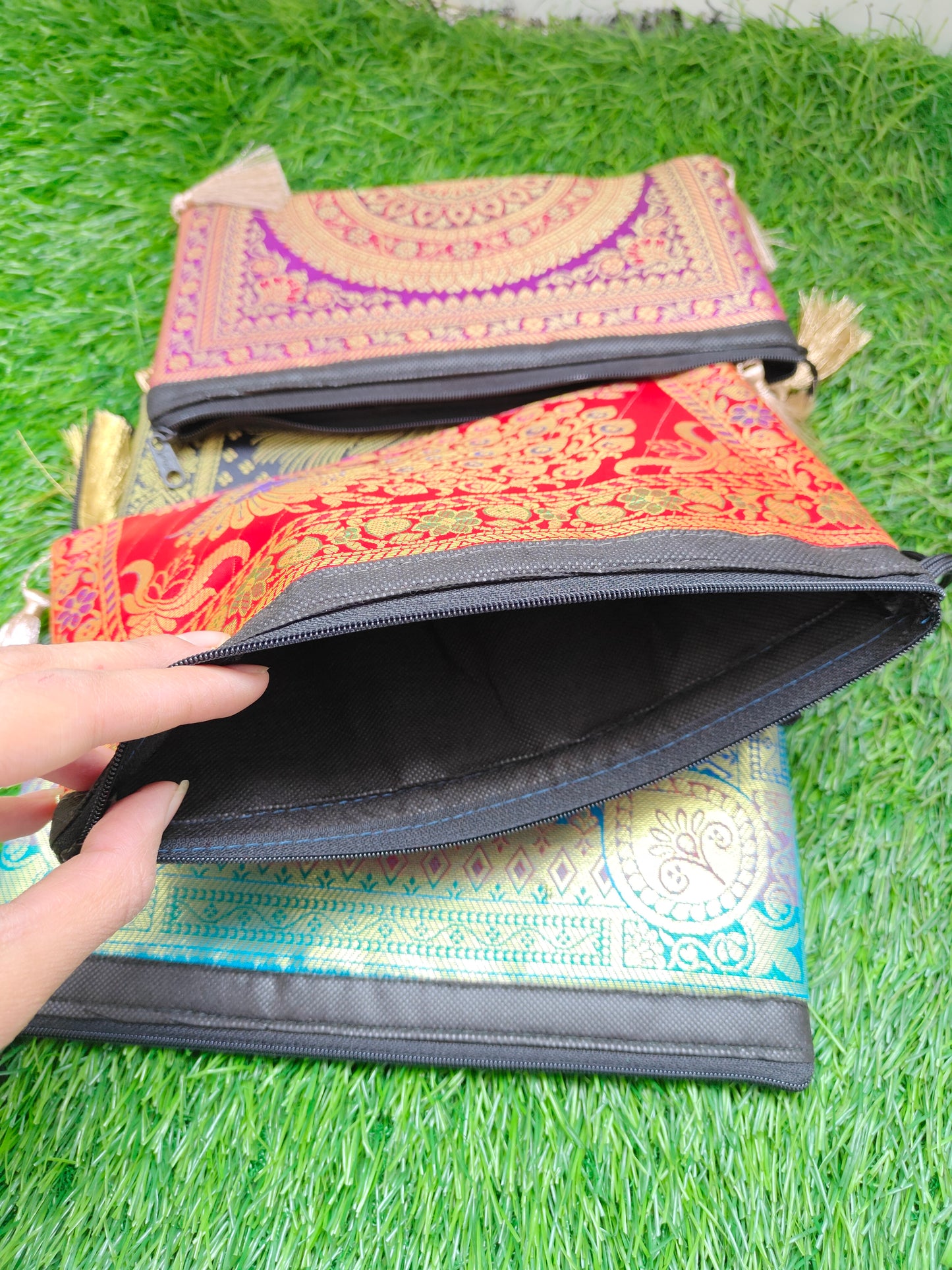 Banarasi zip pouch pack of 10