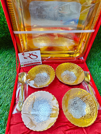 4 bowl german silver box