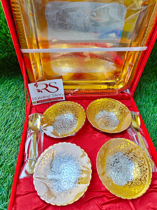 4 bowl german silver box