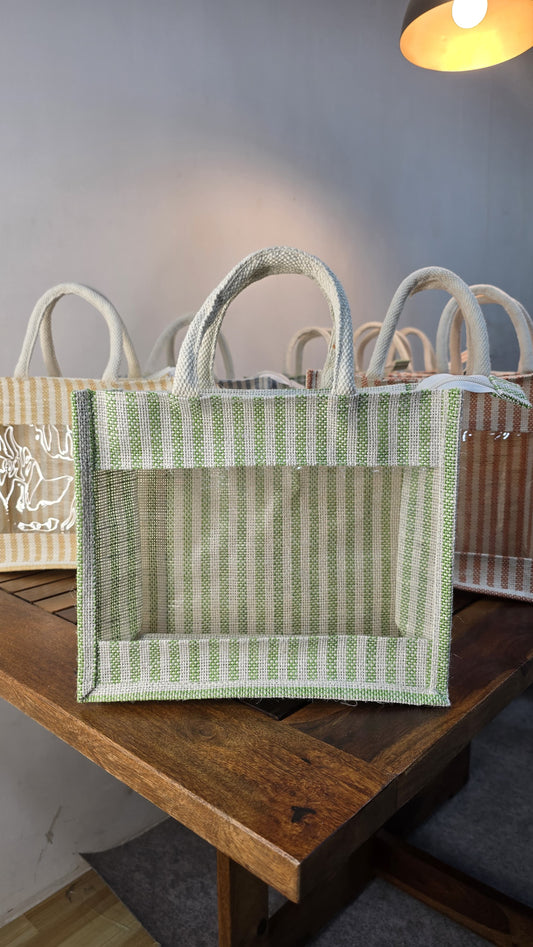 Colourful jute hamper bag pack of 10