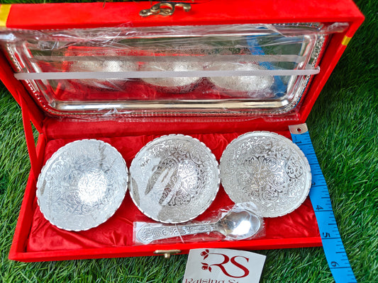 3bowl german silver box