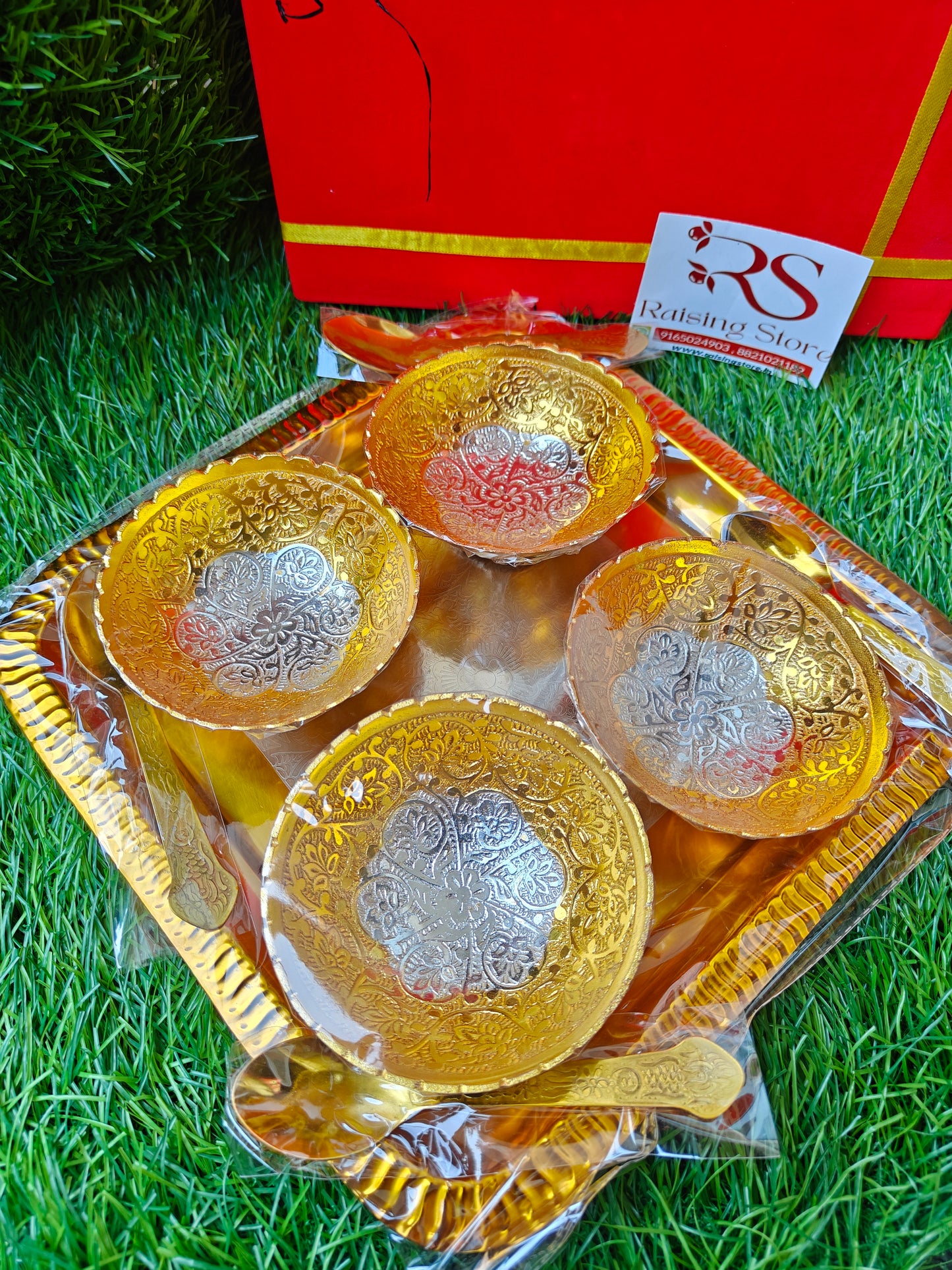 4 bowl german silver box