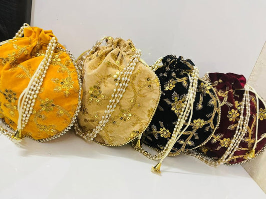 Both side embroidered matka potli pack of 10