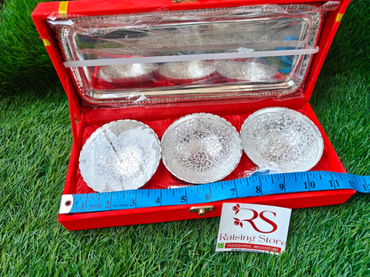 3bowl german silver box