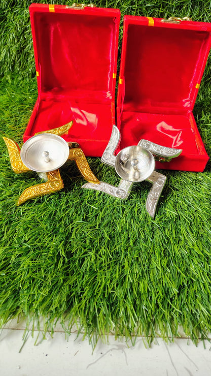 Swastik diya with velvet box