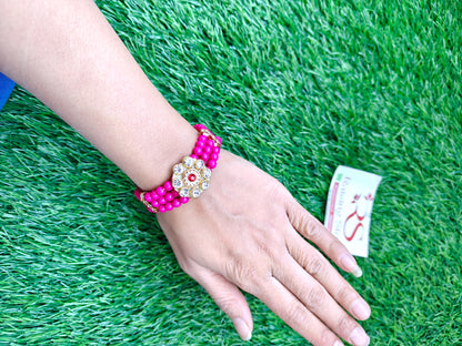 Pink pearl bracelet pack of 10