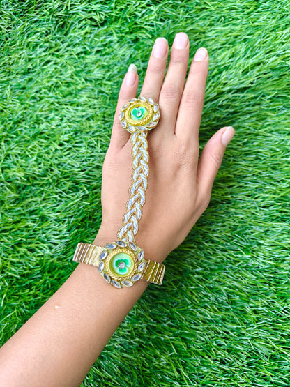 Floral kundan hathphool pack of 10