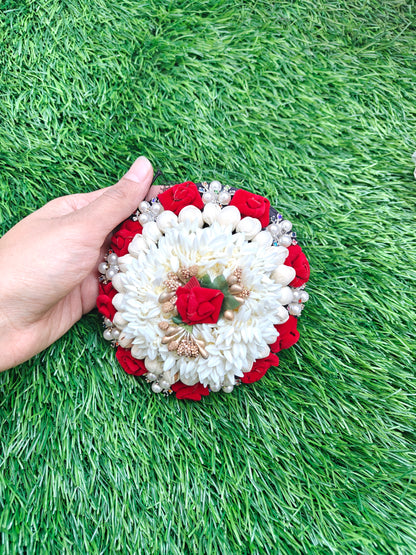 Mogra rose hair bun