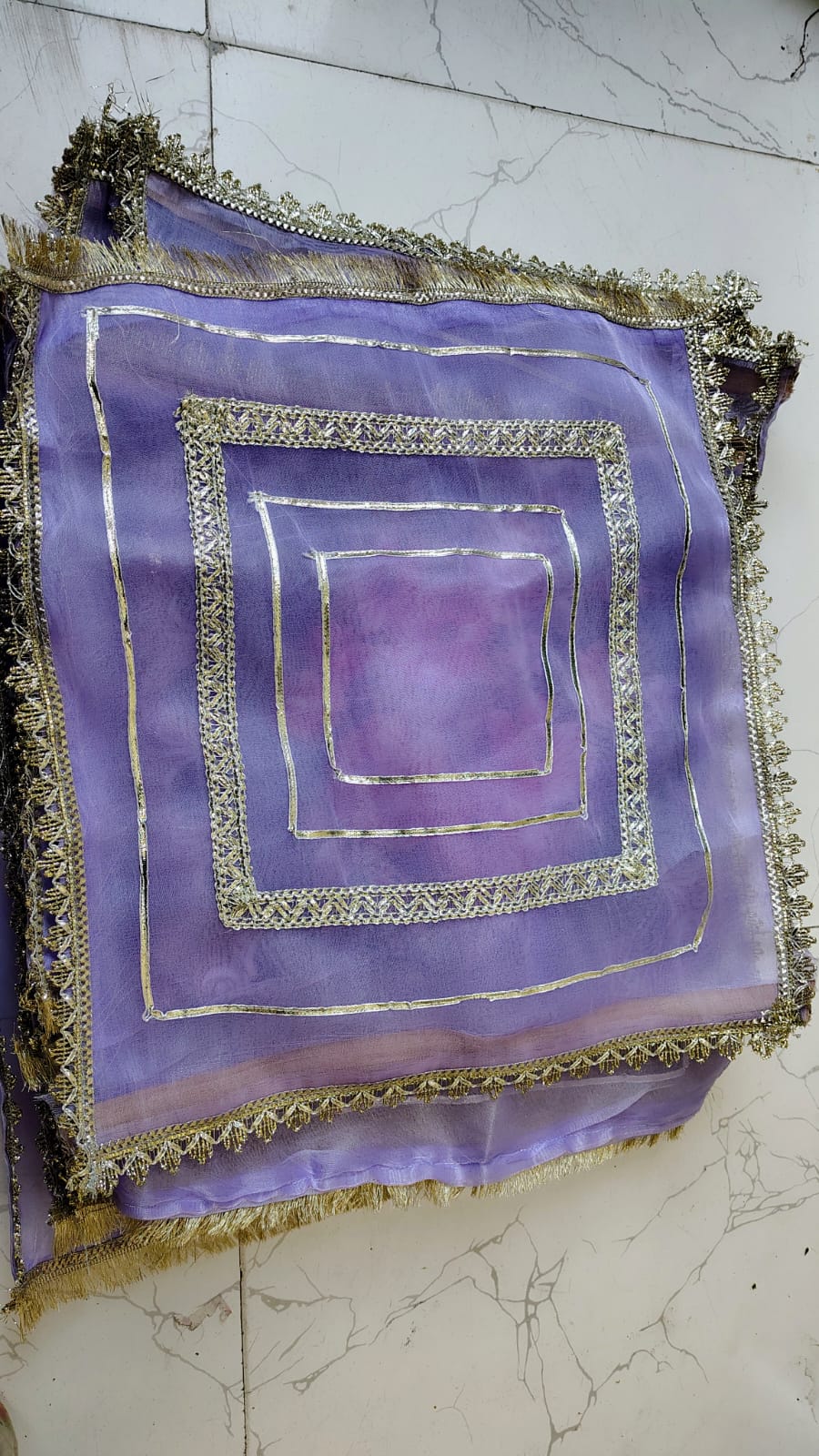 Gota work organza saree cover pack of 6