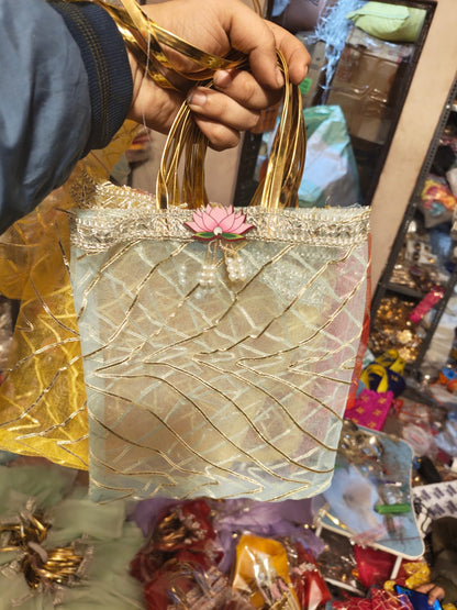 Gota line organza bag pack of 10
