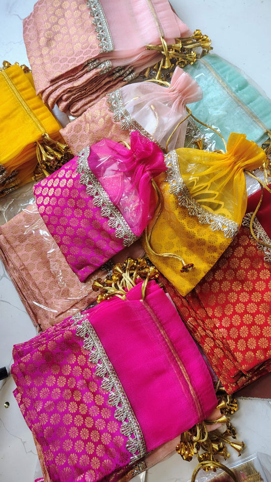 Organza barcode potli pack of 10