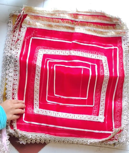 Gota work organza saree cover pack of 6