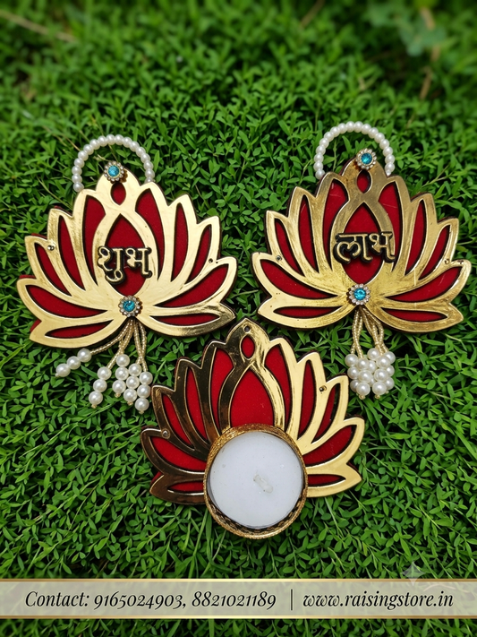 Lotus shubh labh with tealight