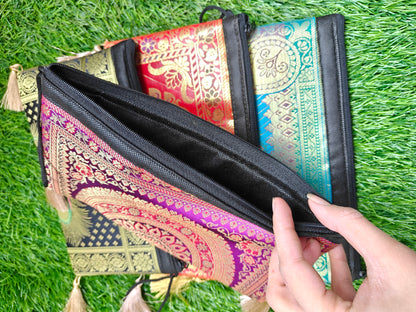 Banarasi zip pouch pack of 10