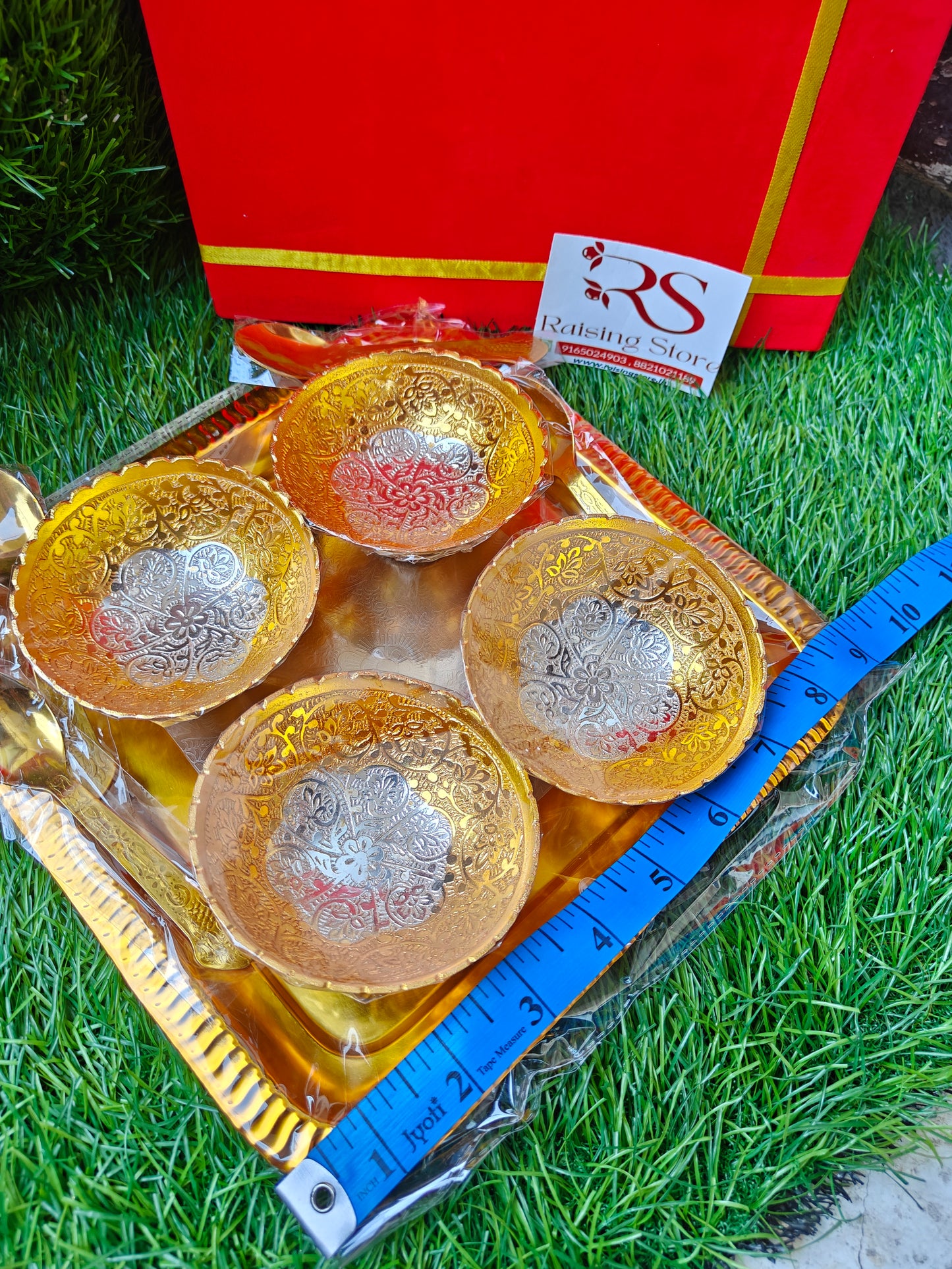 4 bowl german silver box