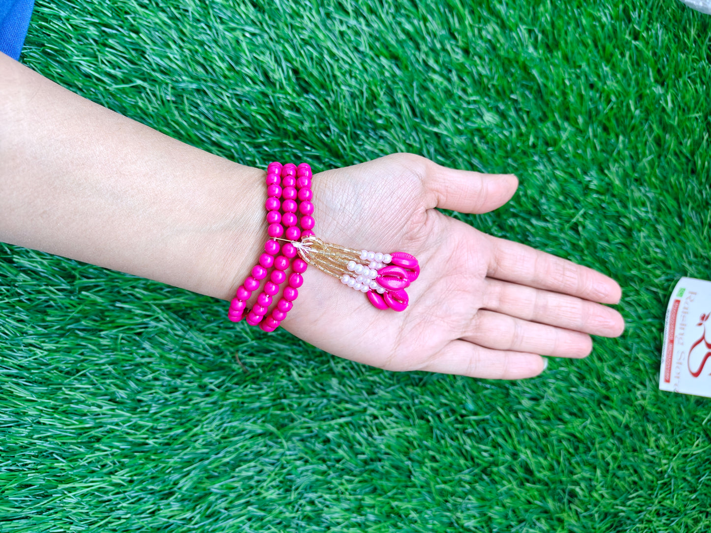 Pink pearl bracelet pack of 10