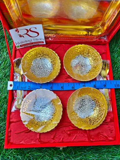 4 bowl german silver box