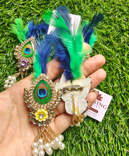 Premium peacock print brooch pack of 10
