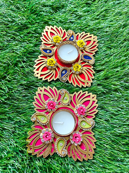 Square Lotus tealight platter