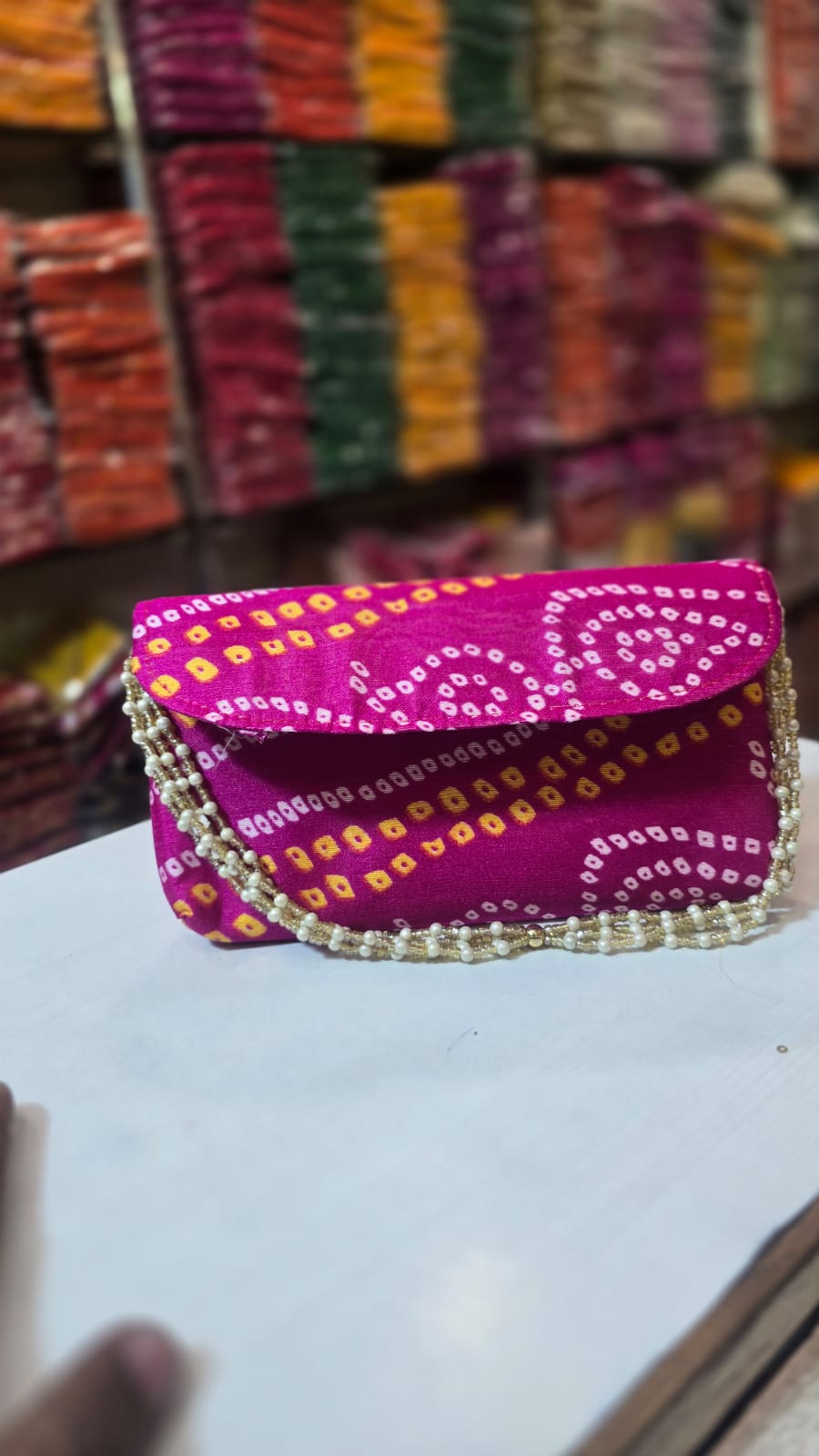 Bandhani with pearl handle pack of 10