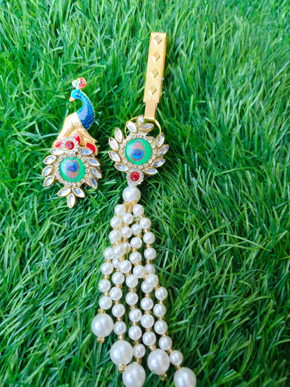 Peacock brooch and saree challa combo pack of 10