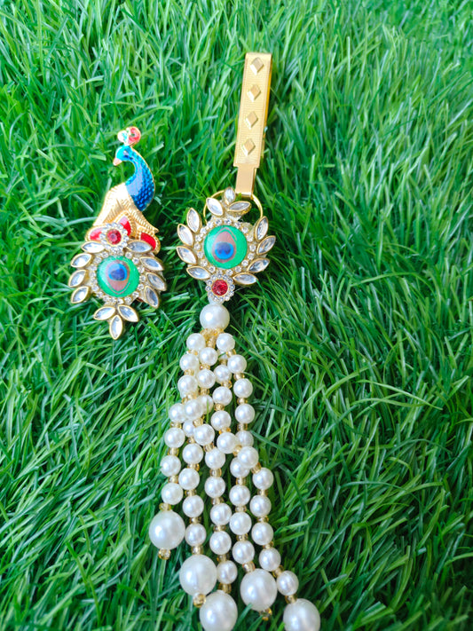 Peacock brooch and saree challa combo pack of 10