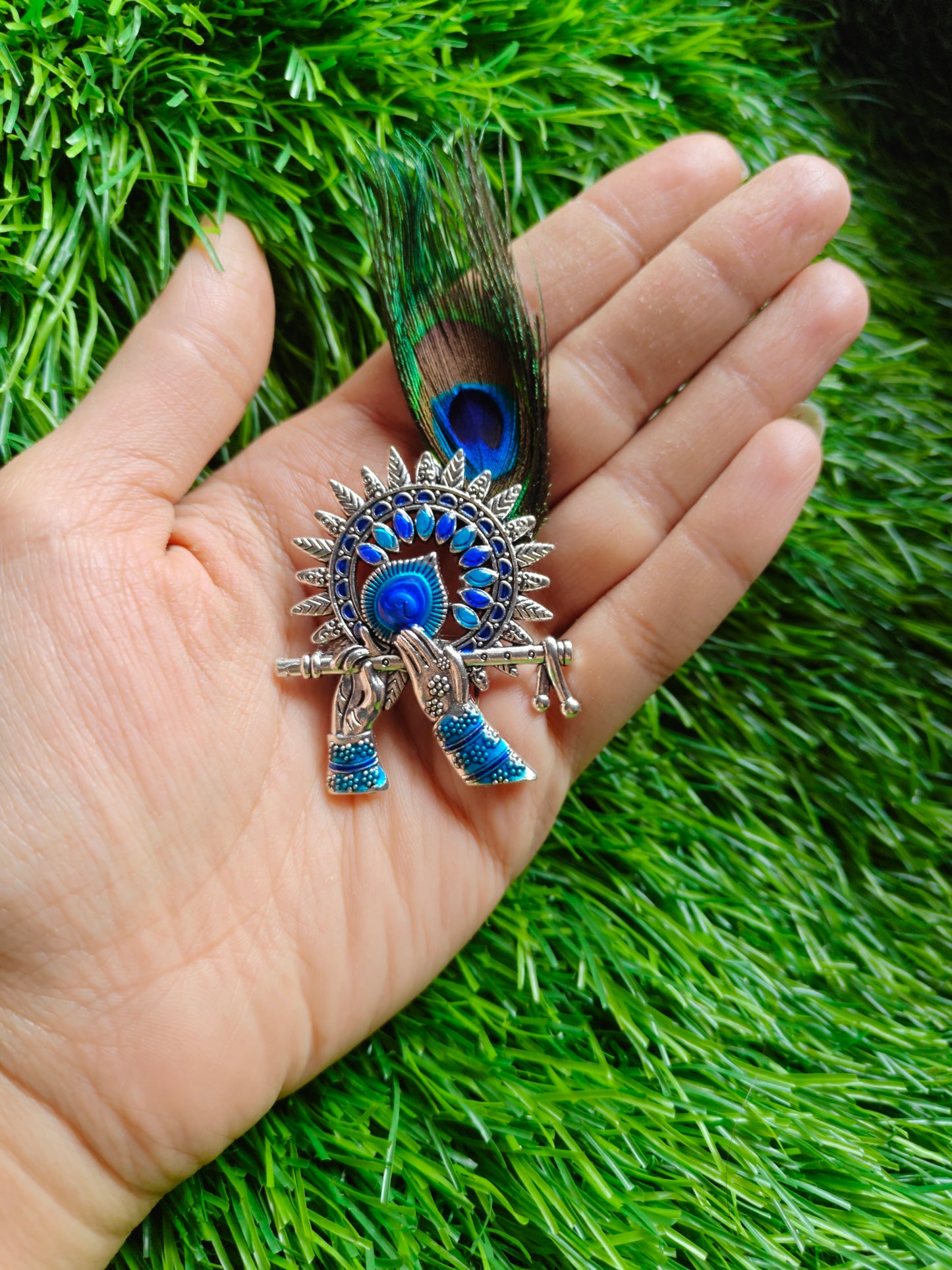 Meenakari flute brooch pack of 10