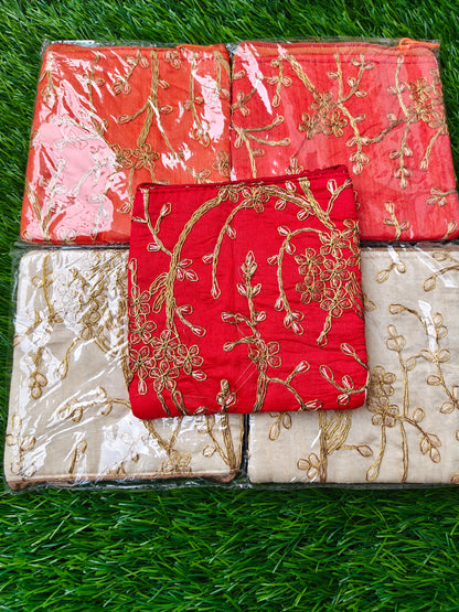 Embroidered coin pouch pack of 10