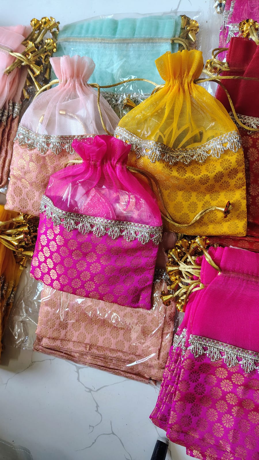 Organza barcode potli pack of 10