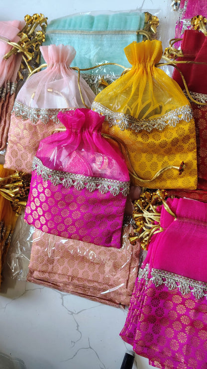 Organza barcode potli pack of 10