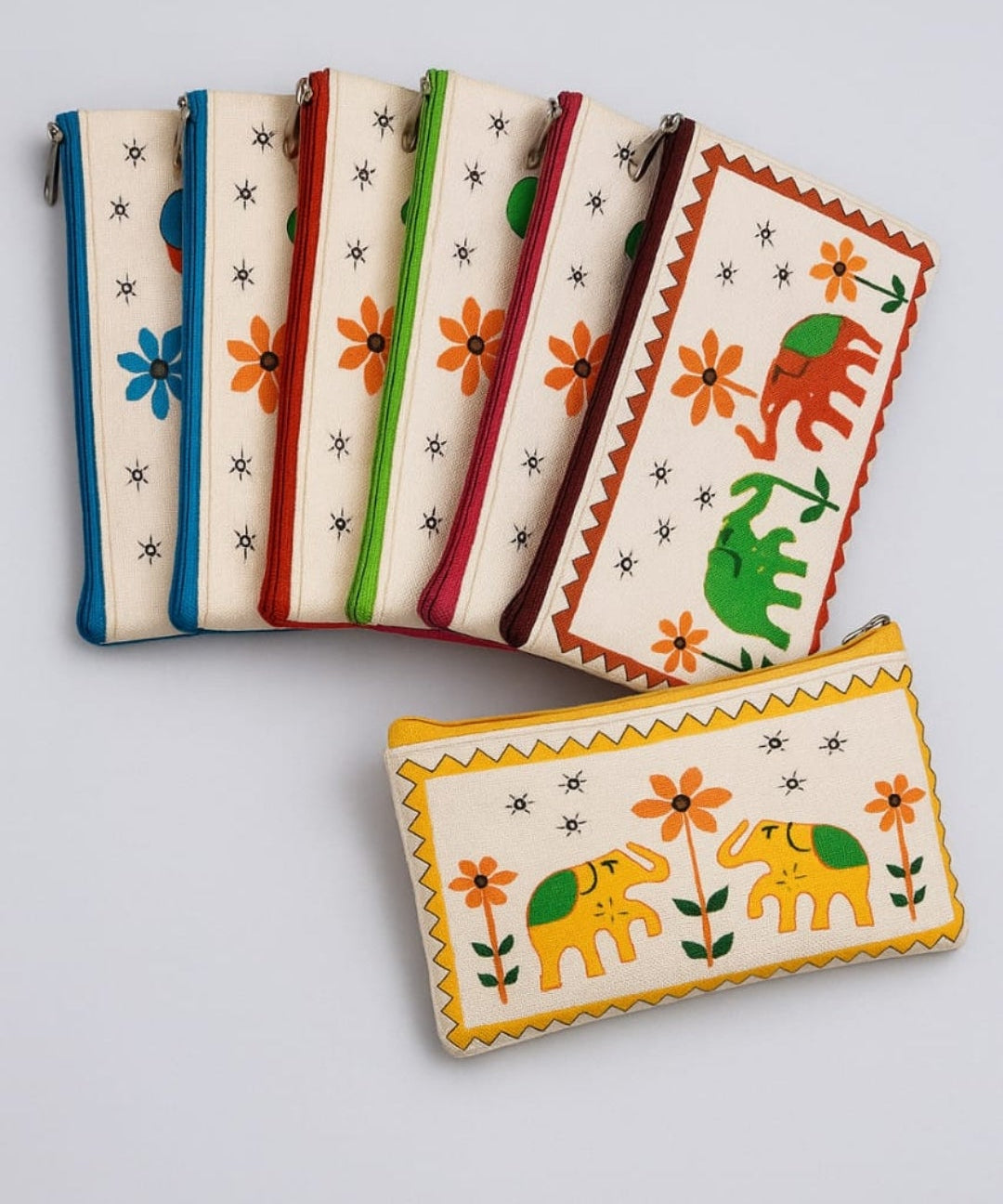 Beautiful elephant print pouch pack of 12