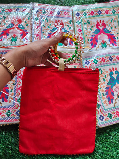 Printed bangle handle bag