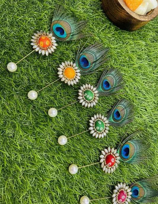 Bandhani lapel pin brooch pack of 10 pcs